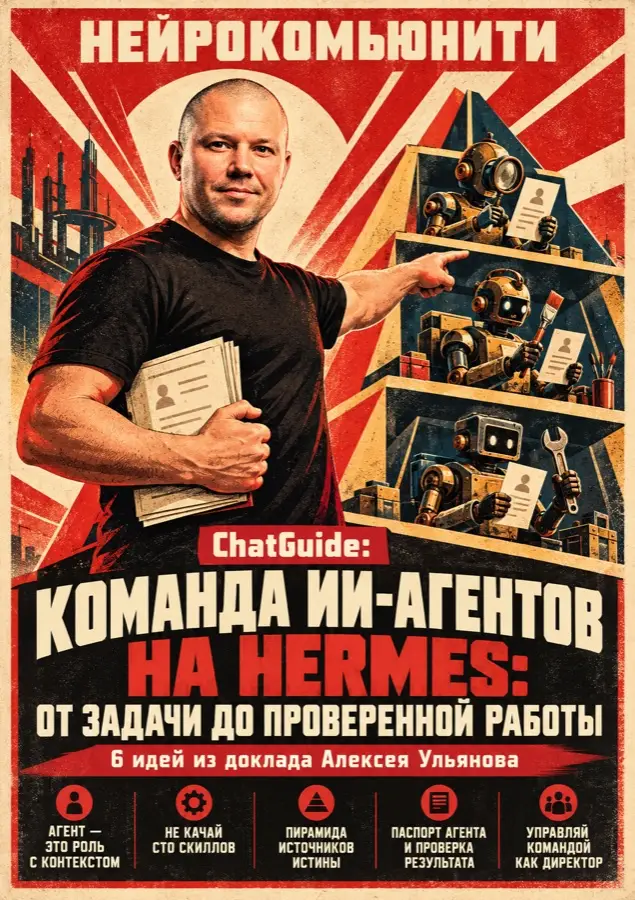 Обложка чатгайда «Команда ИИ-агентов на Hermes» — Алексей Ульянов