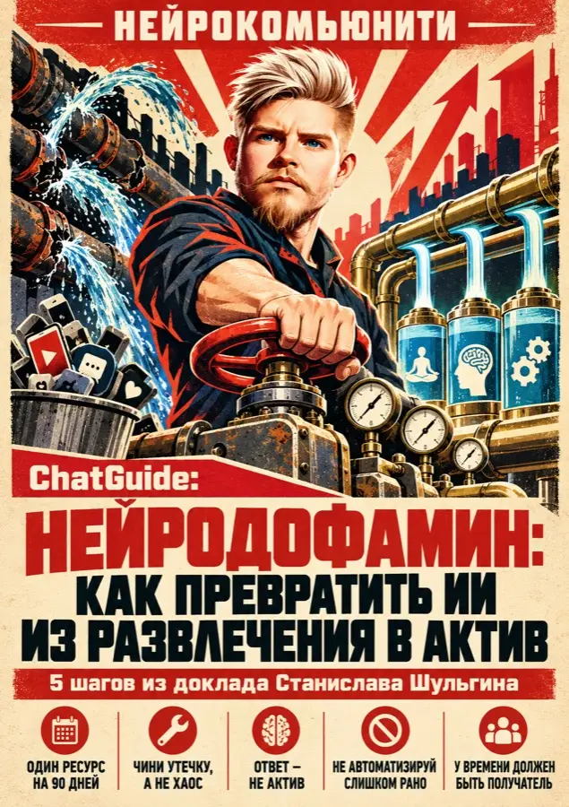 Обложка чатгайда «Нейродофамин — 5 шагов к активу» — Станислав Шульгин