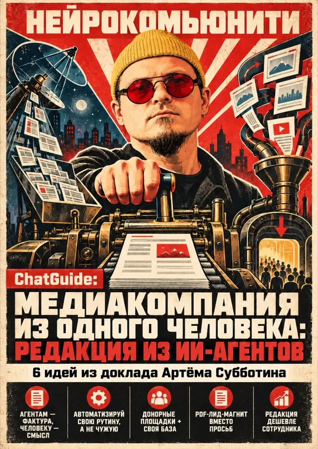 Обложка чатгайда «Медиакомпания из одного человека» — Артём Субботин