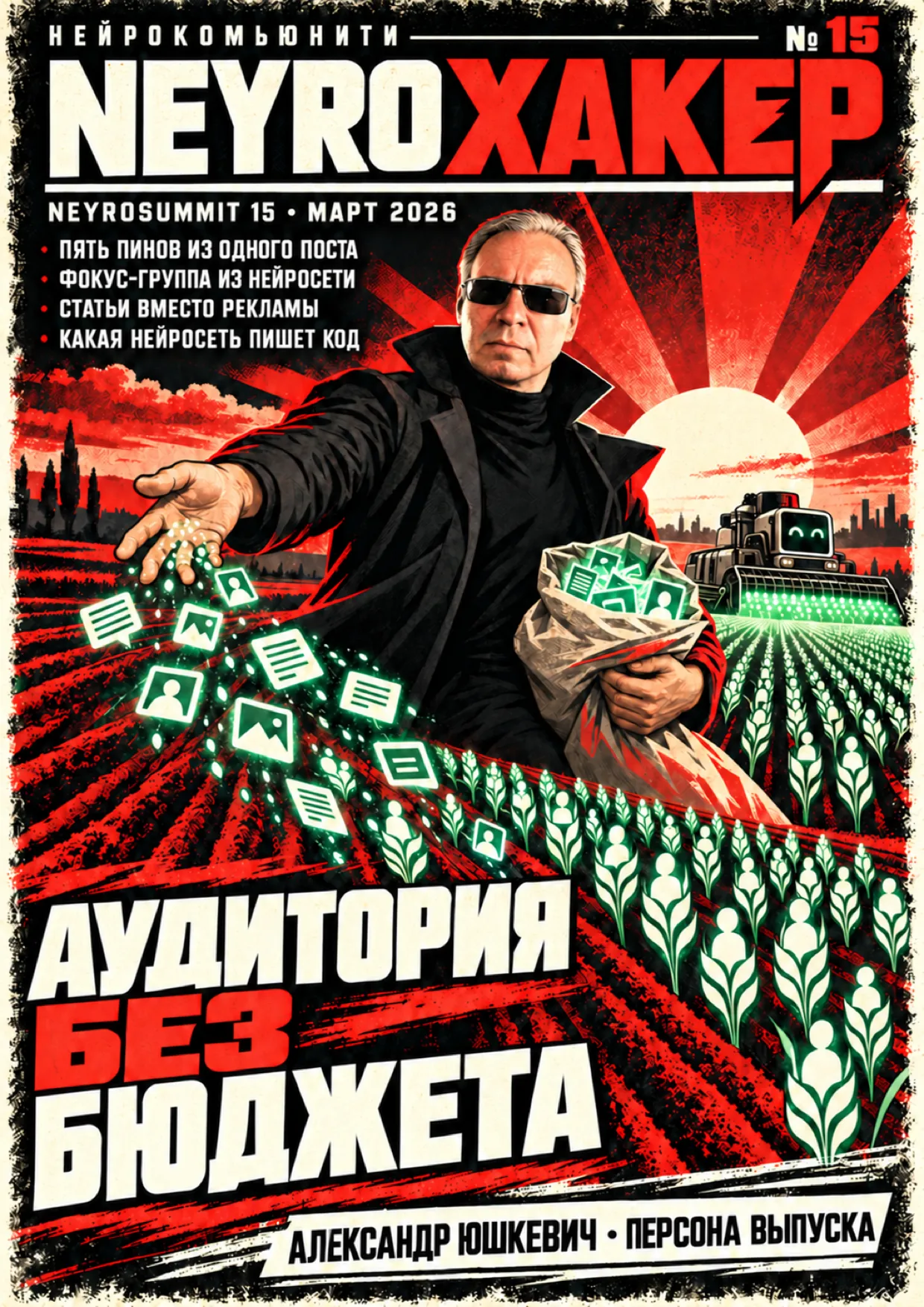 Обложка журнала «Нейрохакер», выпуск № 15, персона выпуска — Александр Юшкевич