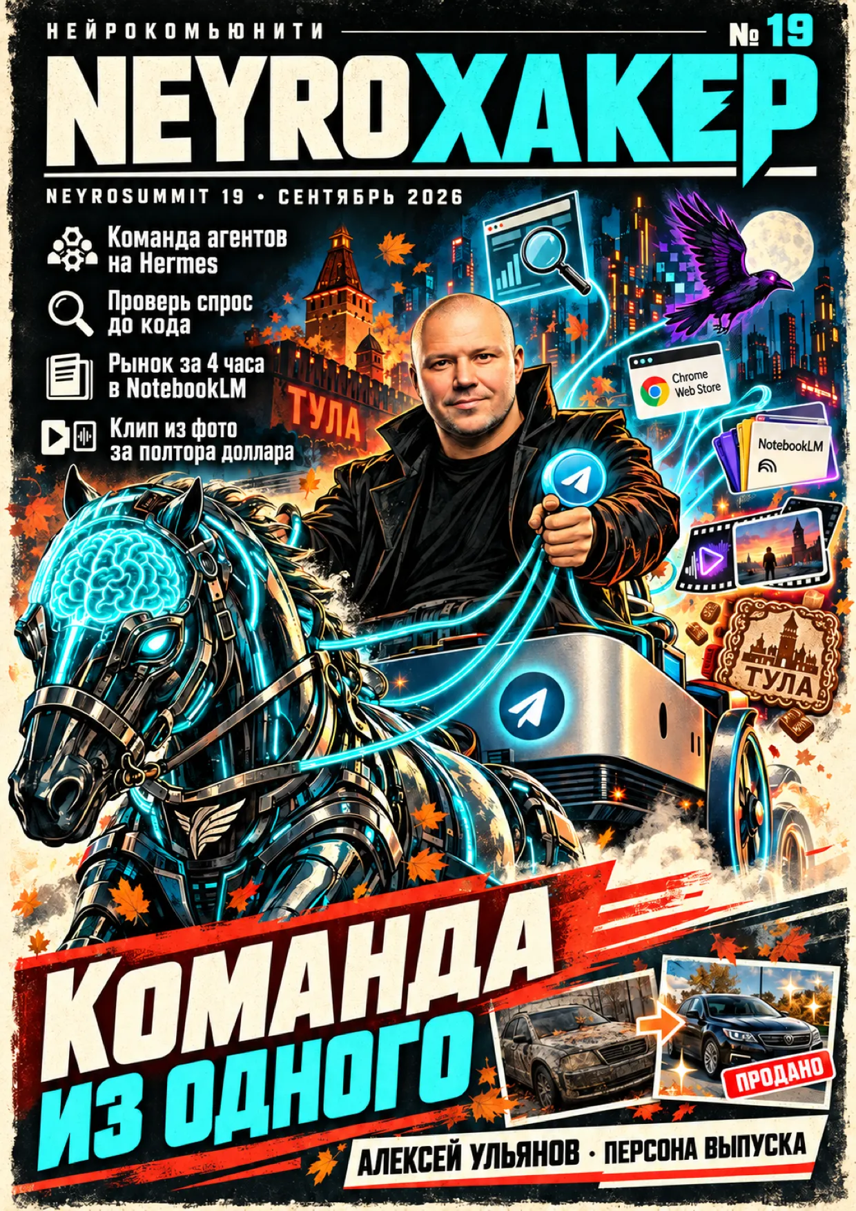 Обложка журнала «Нейрохакер», выпуск № 19, персона выпуска — Алексей Ульянов
